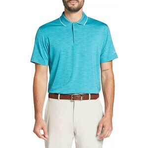 Walter Hagen Men's Performance 11 Birdseye Golf Polo, Small, Dark Aqua Blue Heat